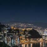 An amazing view of the city of New Zealand sparkling at night