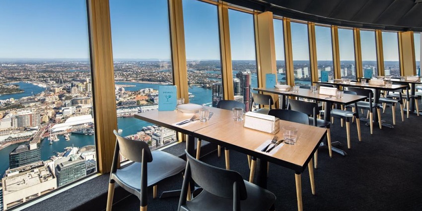 Enjoy dinner at a stunning buffet place in Sydney Tower, a fun thing to do in Sydney