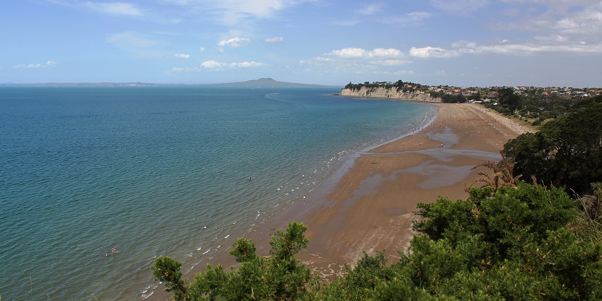 An amazing view of Oneroa Beach on Waiheke Island–best place to visit in New Zealand