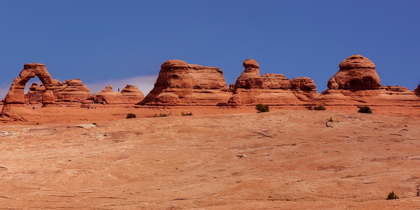 The landscape of Arches National Park captured during the right time for photography