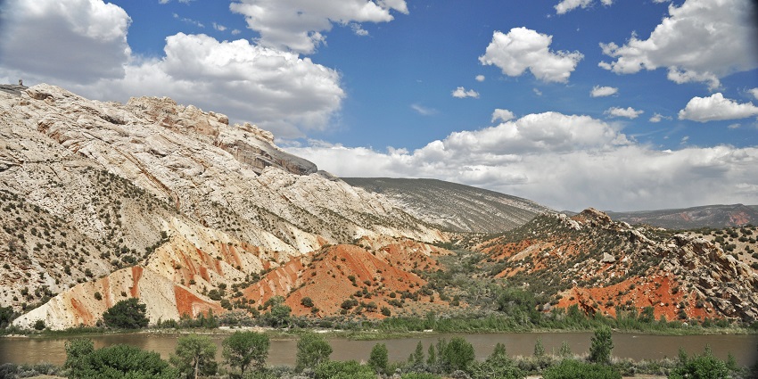 Geological layers at Split Mountain, Dinosaur National Monument, Utah