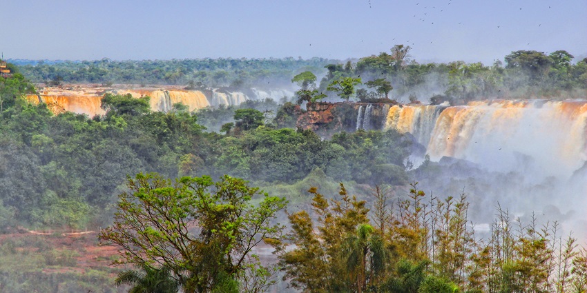 A Beautiful view of Iguazu falls in Iguazu National Park