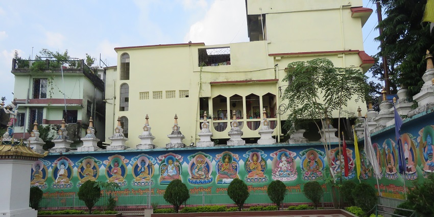An image of the backyard of the monastery where you can meditate, chant, or pray.