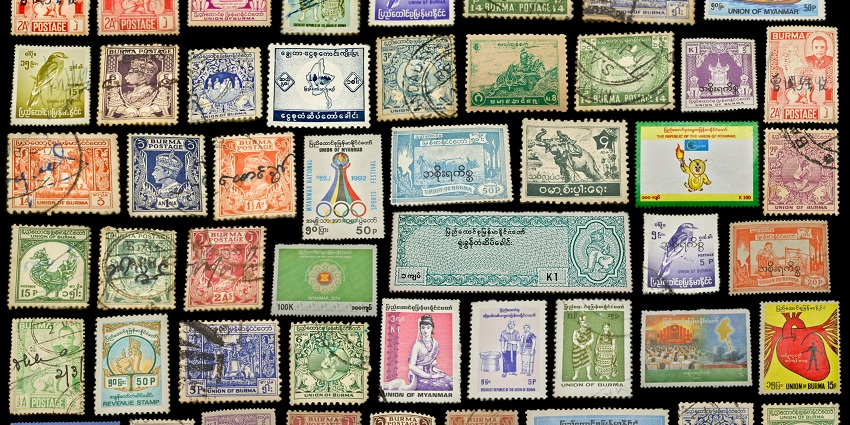 A picture of old envelopes displayed at Kolkata GPO Postal Museum.