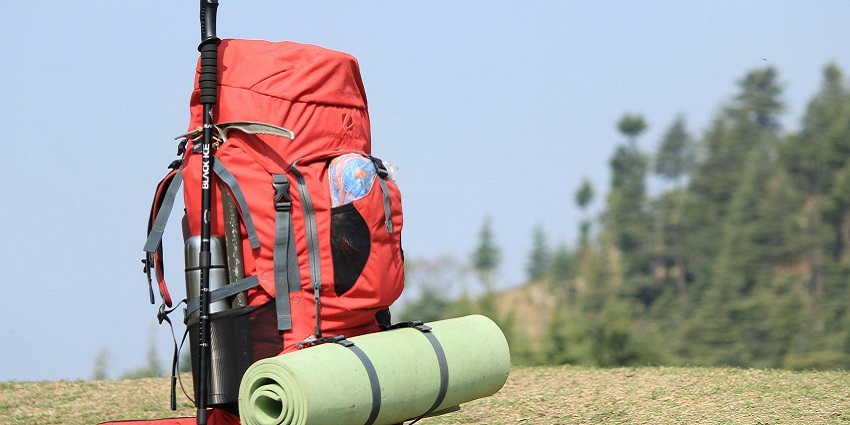 Image of a carry trekking gear during Lamkhaga Pass Trek