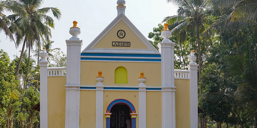 A frontal view of a church, which is one of the best places to visit in Karaikal