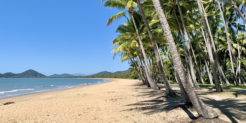 A view of beautiful sunny morning view at Palm Cove Beach in Queensland, Australia.
