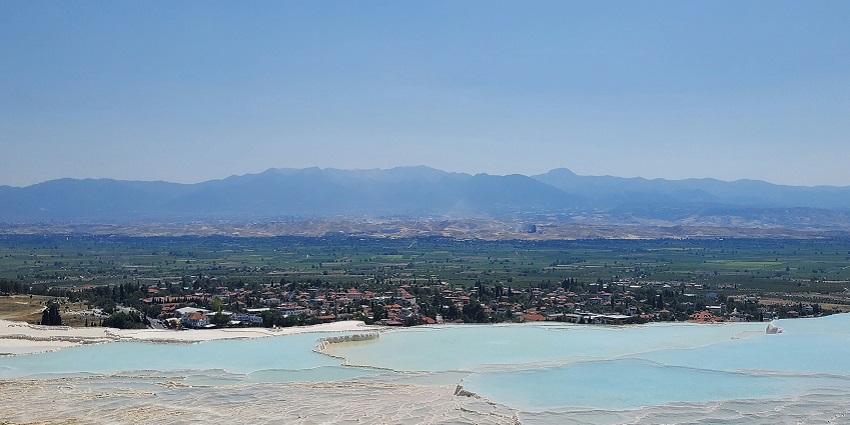 Pamukkale is among the best tourist places in Turkey with white terraces and thermal pools