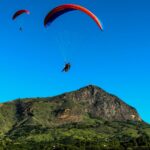 A picture of a paraglider enjoying the adventure during paragliding in Kalimpong