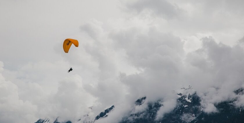 Paragliding in Switzerland above the Alps, lakes, and breathtaking landscapes.