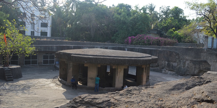 View of the Pataleshwar cave temple, one of the best places to see near Dr. Babasaheb Ambedkar Museum & Memorial
