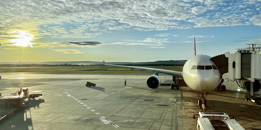Plane at the Perth Airport, one of the airports in Australia in Southwestern region.