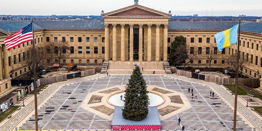 A picture of the art museum, the best place to celebrate Valentine's Day in Philadelphia.