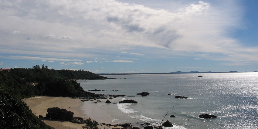 A beautiful view of Nobby Beach in Gold Coast, Australia, located at the southern end.