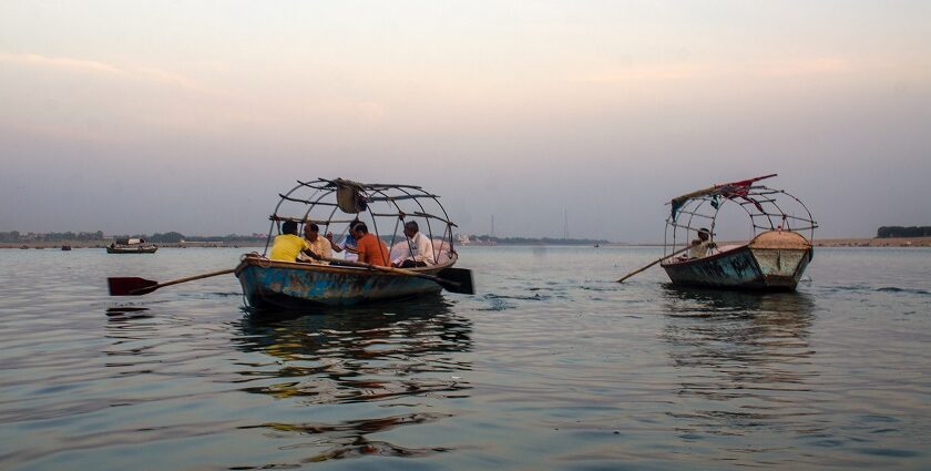 A beautiful view of Prayagraj Sangam, showcasing the best places to visit in Allahabad.