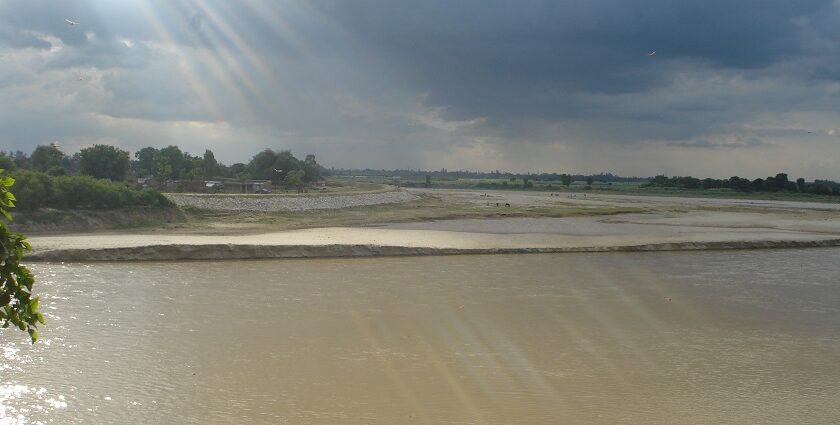 A panoramic view of Shahjahanpur showcasing its temples and natural beauty.