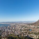 An aerial view of the Beautiful landscape of South Africa with a mountain visible in backgroud