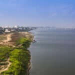 An image of River Ganga from top - Vindhyachal located on the banks of River Ganga