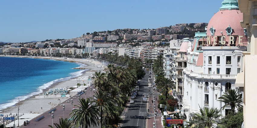 France beaches offer stunning views along Nice's promenade.