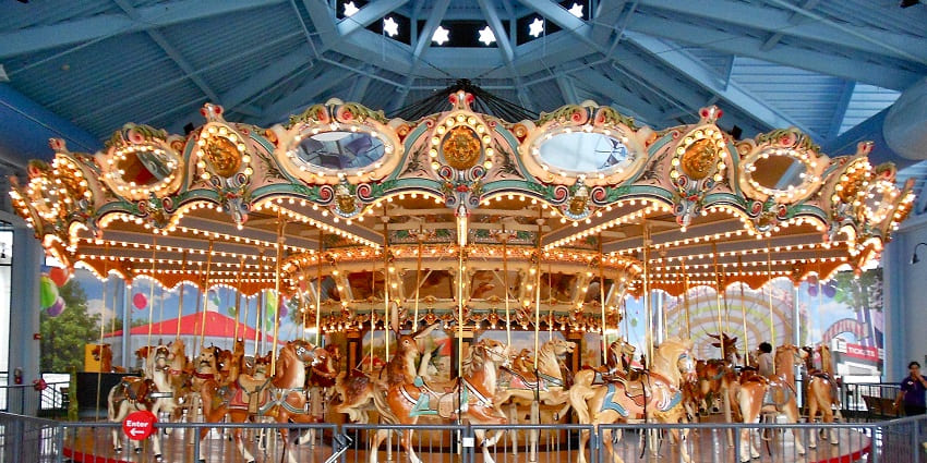 An image of a carousel in Please Touch Museum, a famous place near Einstein brain in museum