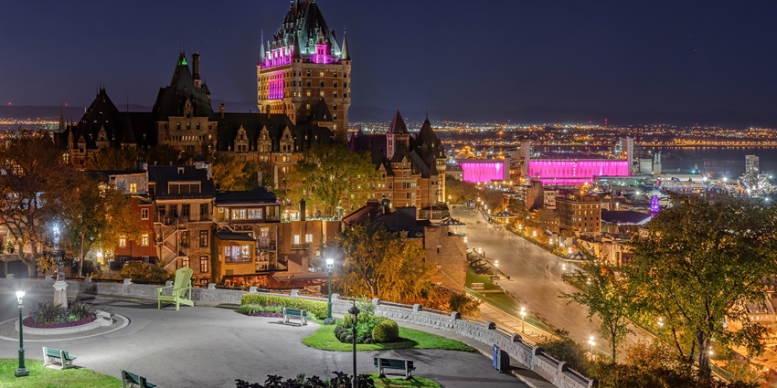 A view of the high-tech Quebec City which is one of the best places to celebrate Valentine's Day in Canada.