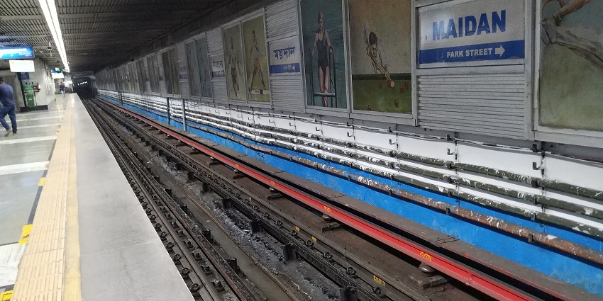 -A picture of Rabindra Sarobar Metro Station, a haunted metro station with eerie sightings