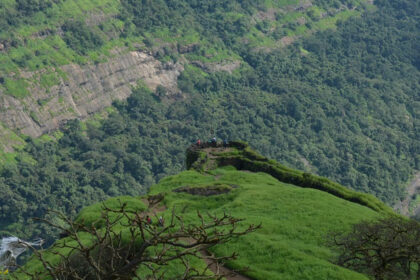 A view of Rajmachi Trekking in the Sahyadri mountain range, showcasing its rich history