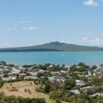 The beautiful Rangitoto Island view from the Mount Victoria Reserve.