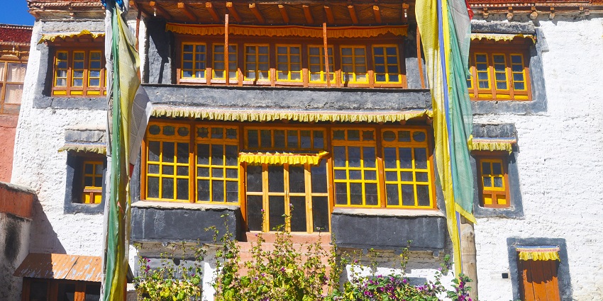 A picture of Rangoli Monastery, one of the holy places offering tranquillity.