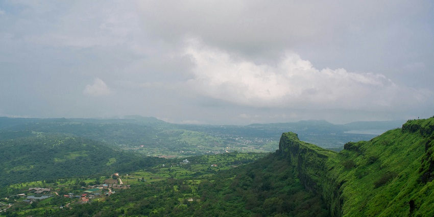 A view of Ratangad Fort from Nedhe, a popular spot on the Bhandardara Trekking route.
