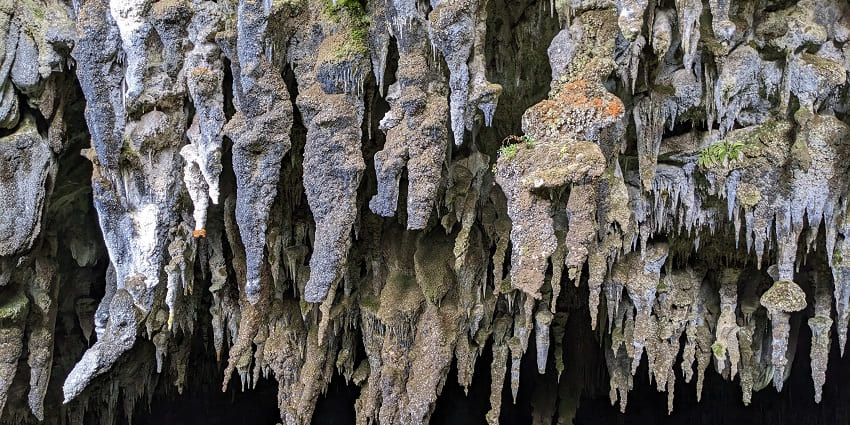 The stunning stalactite at Rawhiti cave near Abel Tasman National Park, New Zealand.