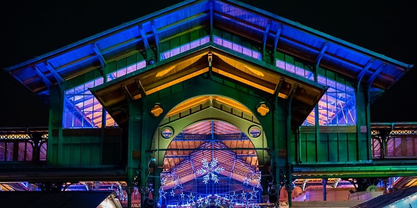 Festive market offering crafts, food, and holiday cheer.