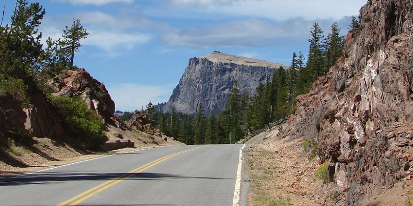 Image showing the Rim Drive a popular place near the Crater Lake National Park Oregon USA