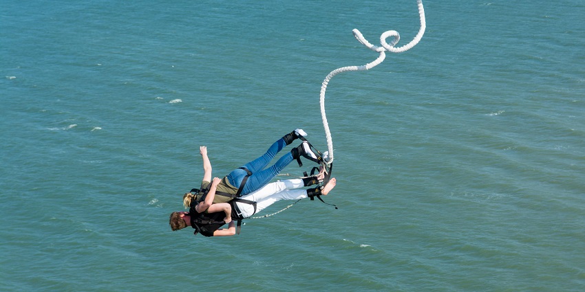 A picture of an exciting River Rafting and Bungee Combo, featuring a thrilling 40-metre jump.