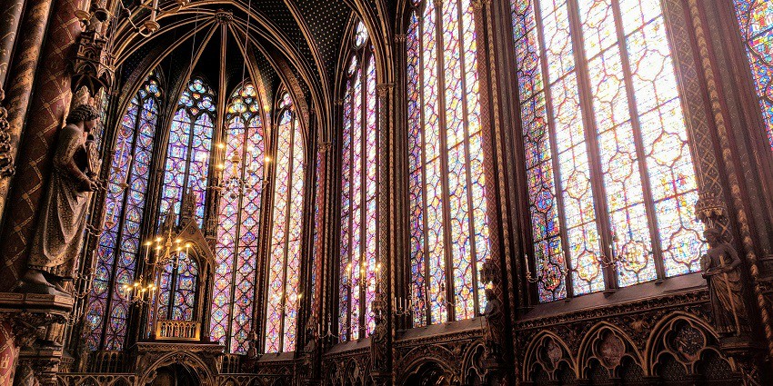 Stunning Gothic chapel with magnificent stained-glass windows and architecture.