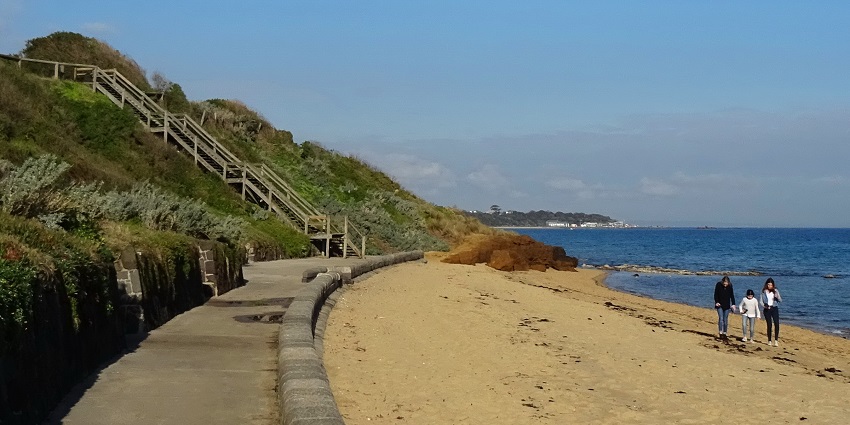 Sandringham Beach is quiet and ideal for family picnics.