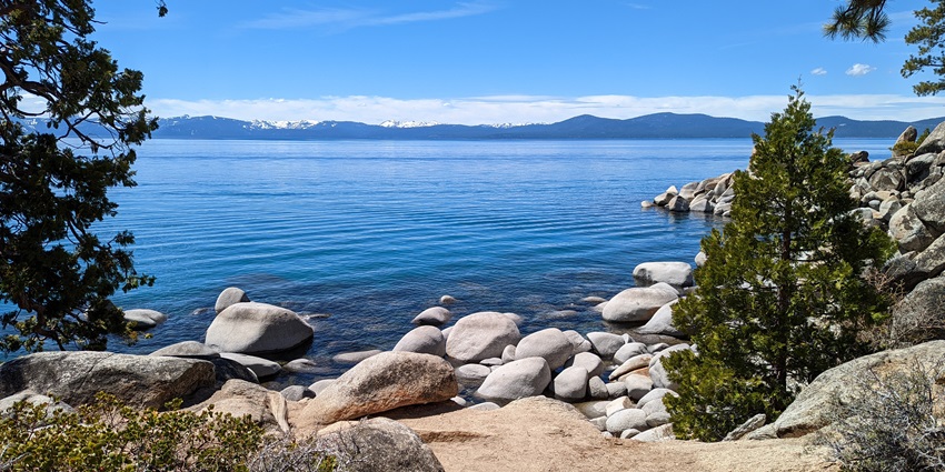 Image of Secret Cove, Lake Tahoe, Nevada one of the popular popular nude beaches in USA