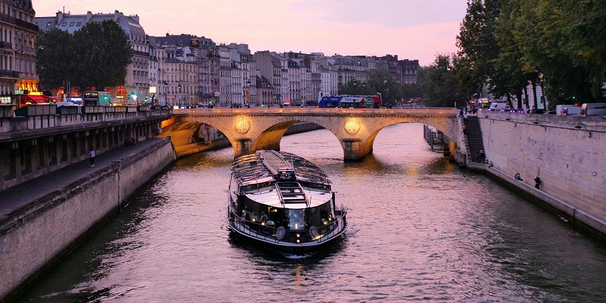 amous river flowing through Paris, offering scenic boat cruises.