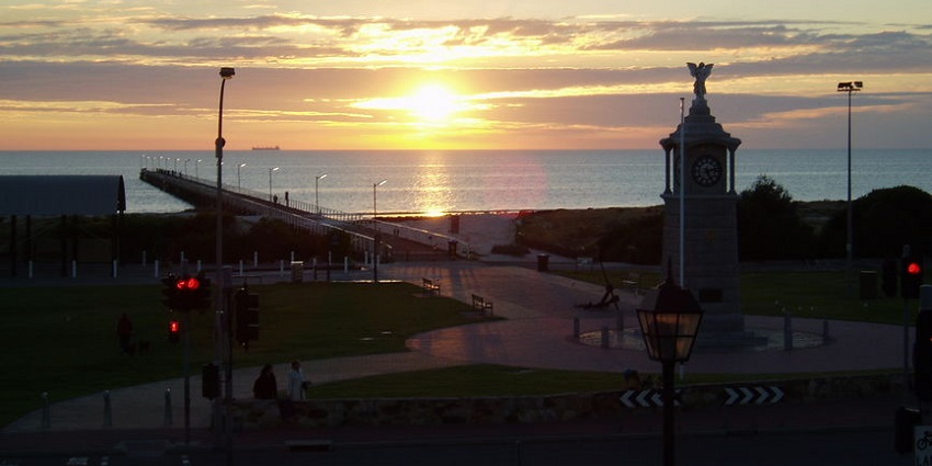 Breathtaking view from a place overlooking Semaphore Beach in Adelaide, Australia