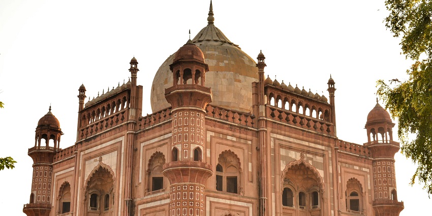 A picture of Shapir, a grand Mughal-era structure with a large dome in Muzaffarnagar.