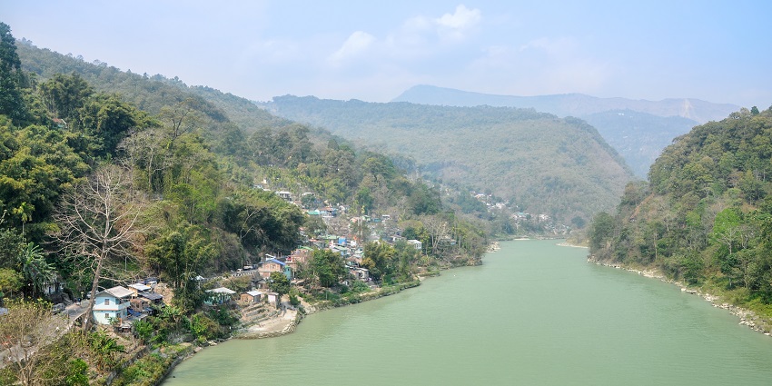 River Teesta taken from Teesta Bridge in Siliguri in India.