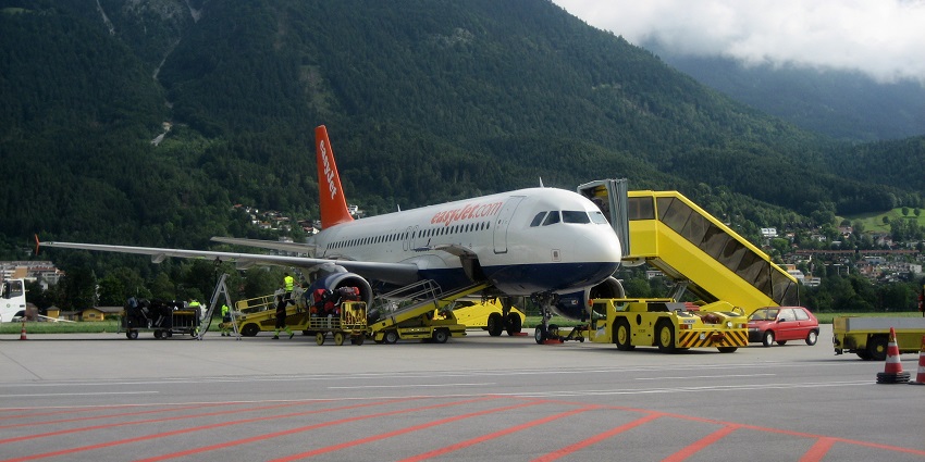 Sion Airport located in the French-speaking Valais canton with picturesque views