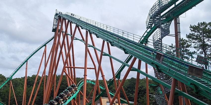 An image showing a view of the Six Flags Great Adventure, one of the theme parks in USA.