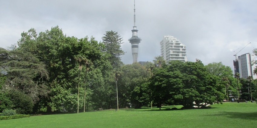 Sky Tower, a place near the Auckland War Memorial Museum is beautifully lit up.