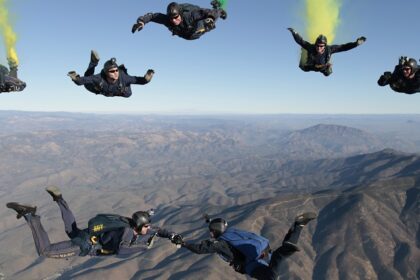 Skydiving in Paris offers thrilling views of iconic landmarks and landscapes.