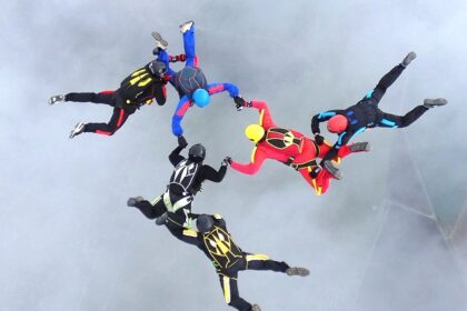 A Group skydiving session in New Zealand-one of the best places for skydiving