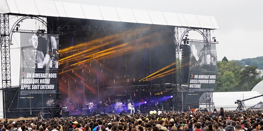 Music Festival in Paris, raising awareness for HIV/AIDS through live music shows.