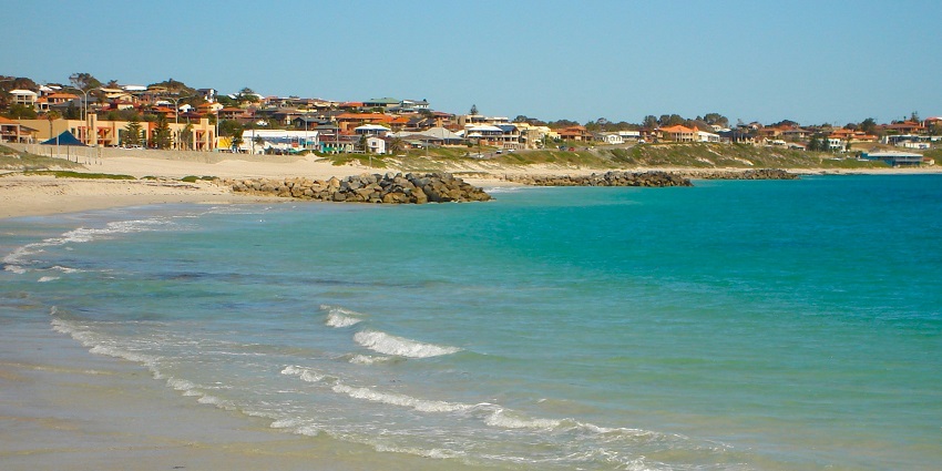 A view of Sorrento Beach is situated between the Strait of Bass and the Bay of Port Phillip.