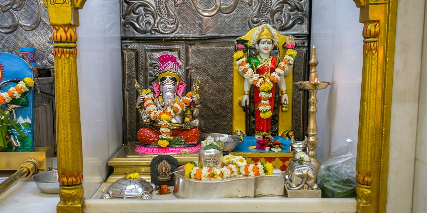 An image of Sri Lakshmi Ganapathi Temple in Plano, a Hindu temple dedicated to Lord Ganapathi and Goddess Lakshmi