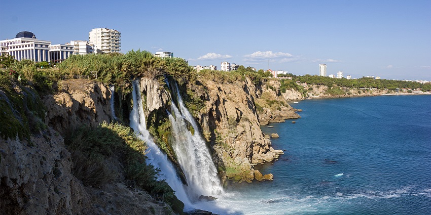 Duden Waterfalls are the best things to see in Antalya surrounded by lush green landscapes.